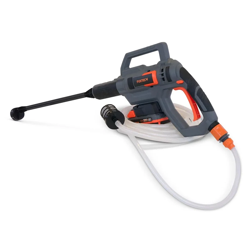 FUXTEC hogedrukreiniger accu 20V - set met batterij (2Ah) en lader (1A) & accessoires
