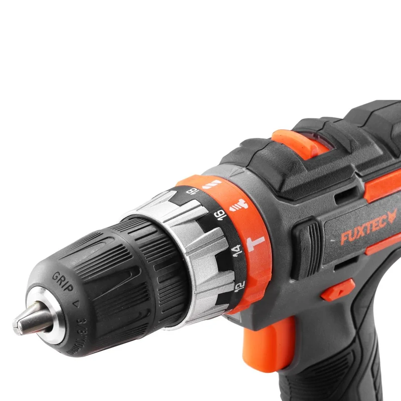 FUXTEC schroefboormachine accu 20V - klopboormachine - accuboormachine - schroevendraaier - set incl. 2 batterijen en lader FX-E1SBS20