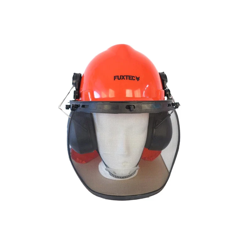 FUXTEC veiligheidshelm met nekbescherming en gehoorbescherming - werkkleding / bosbouw