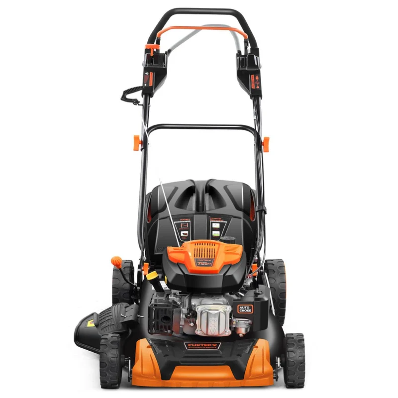 FUXTEC Grasmaaier Benzine - 51cm - Zelfrijdend / Zelftrekkend / Achterwielaandrijving - Mulchfunctie - Opvangbak 60L - FX-RM5196PRO