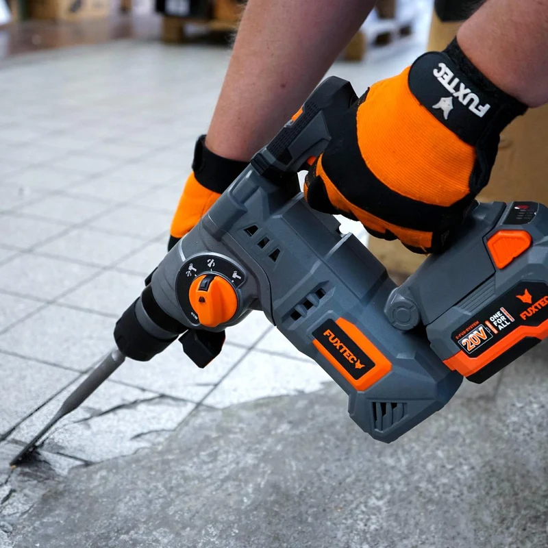 FUXTEC 20V accuklopboormachine FX-E1RH20 SET met 1 x accu 4Ah, 1 x lader 1A