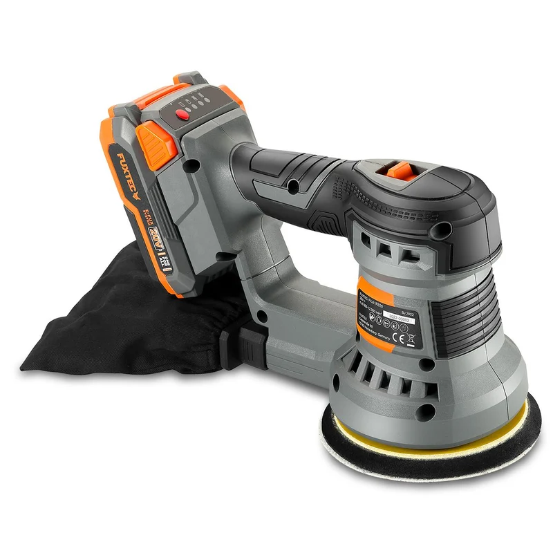 FUXTEC 20V FX-E1RS20 Orbital Schuurmachine zonder Kabel - Inclusief Baterij en Oplader.