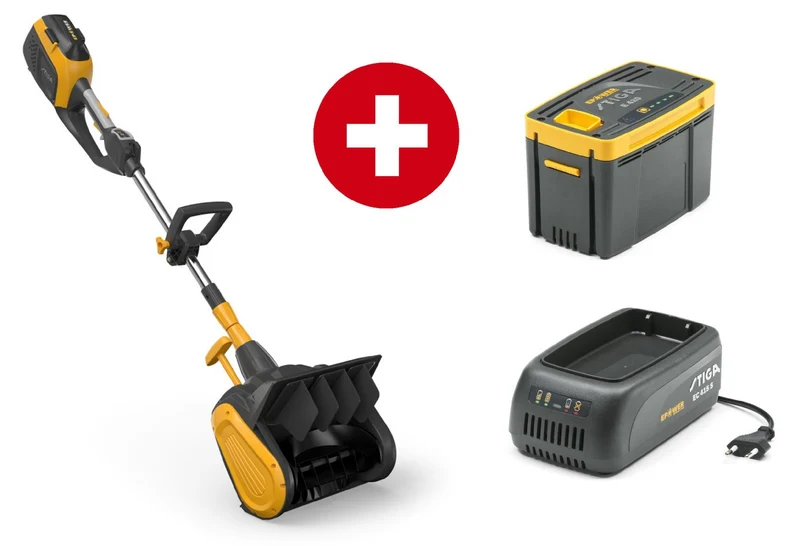 Stiga Akku Schneefräse ST 300e Kit - mit 2 Ah Akku und Ladegerät