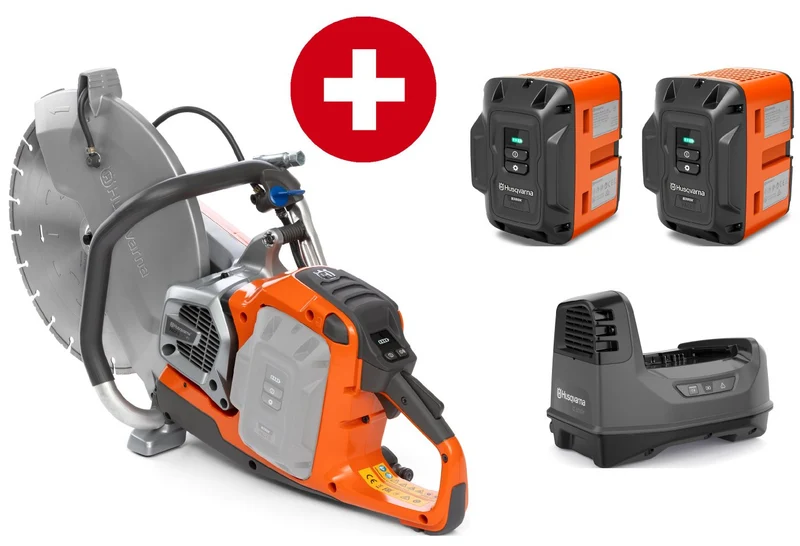 Husqvarna Akku-Trennschleifer K1 Pace 14 - Set mit 2 Akkus B380X und Ladegerät C900X