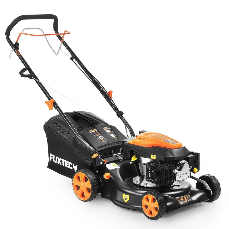 B-WARE FUXTEC Grasmaaier Benzine - 43cm - Zelfrijdend / Zelftrekkend / Achterwielaandrijving - Mulchfunctie - Opvangbak 40L - FX-RM4346