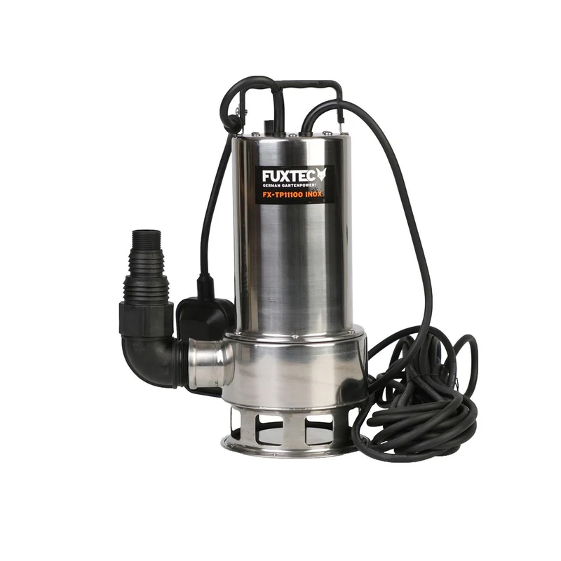 B-WARE FUXTEC dompelpomp - afvalwaterpomp FX-TP11000 INOX - SET - incl. slang en opbergbox