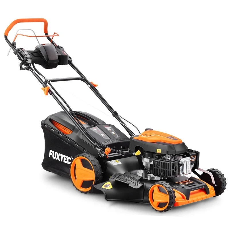 B-WARE FUXTEC Grasmaaier Benzine - E-Start - 51cm - Zelfrijdend / Zelftrekkend / Achterwielaandrijving - Mulchfunctie - Opvangbak 60L - FX-RM5196eS
