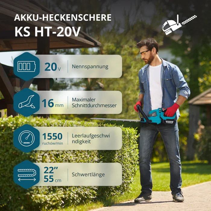 "Könner & Söhnen" Akku-Heckenschere KS HT-20V