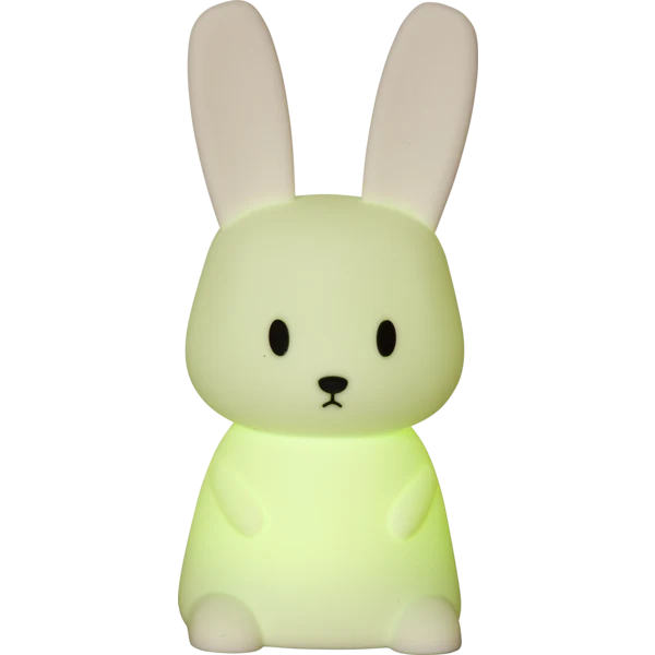Star Trading LED Nachtlicht "Bunny", Hase weiß, 7 einstellbare Farben, mit Touchsensor, 0,3 W, ca. 9x20 cm, Batterie, Silikon