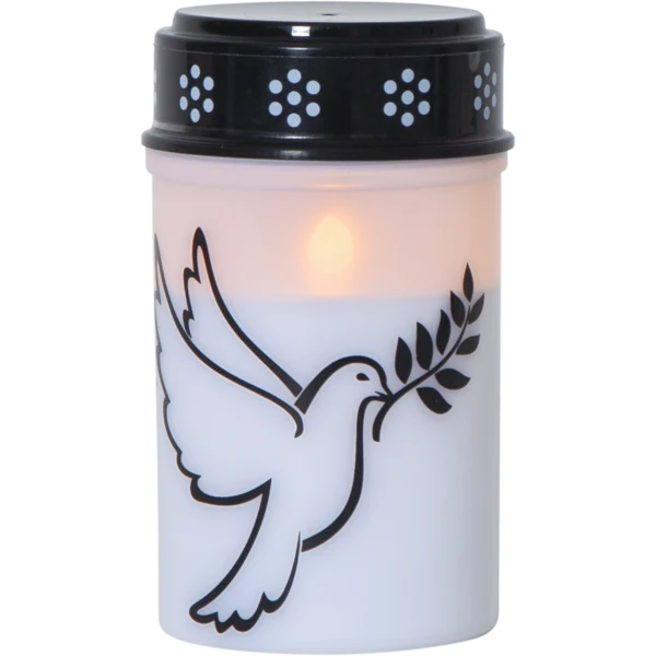 Star Trading LED-Grablicht "Dove"warmwhite LED, Kunststoff, weiß/Taubenmotiv, 2x Größen, exkl. Batterie, Timer, outdoor,Vierfarb-Karton