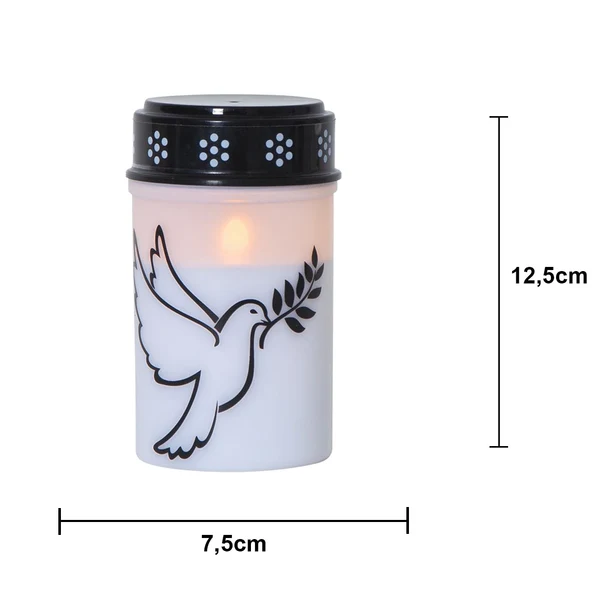 Star Trading LED-Grablicht "Dove"warmwhite LED, Kunststoff, weiß/Taubenmotiv, 2x Größen, exkl. Batterie, Timer, outdoor,Vierfarb-Karton