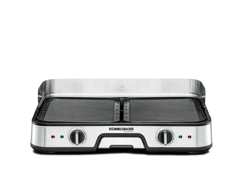 Rommelsbacher BBQ 2025 Tischgrill ed/sw 2000W 2 Grillplatten 22,5x28,5cm