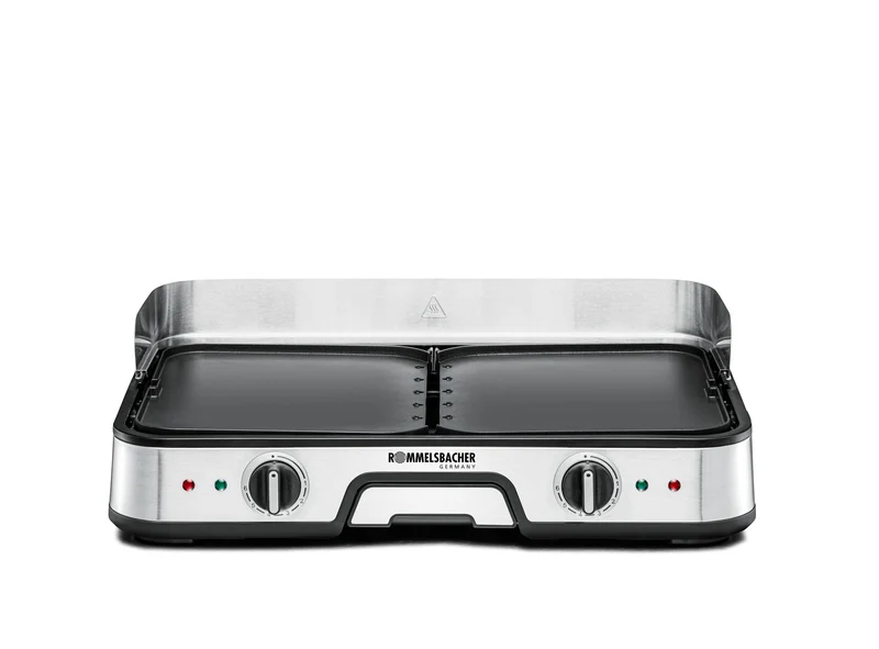Rommelsbacher BBQ 2025 Tischgrill ed/sw 2000W 2 Grillplatten 22,5x28,5cm