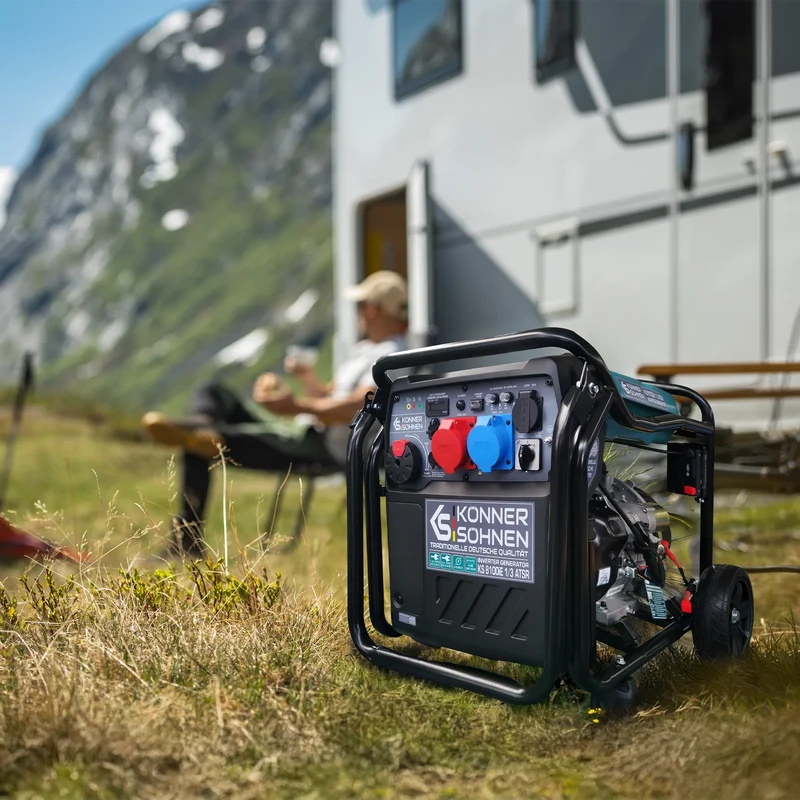 "Könner & Söhnen" Inverter-Generator KS 8100iE 1/3 ATSR - 8kW Nennleistung (230/400V ohne Umschaltverluste abrufbar) - Benzinmotor