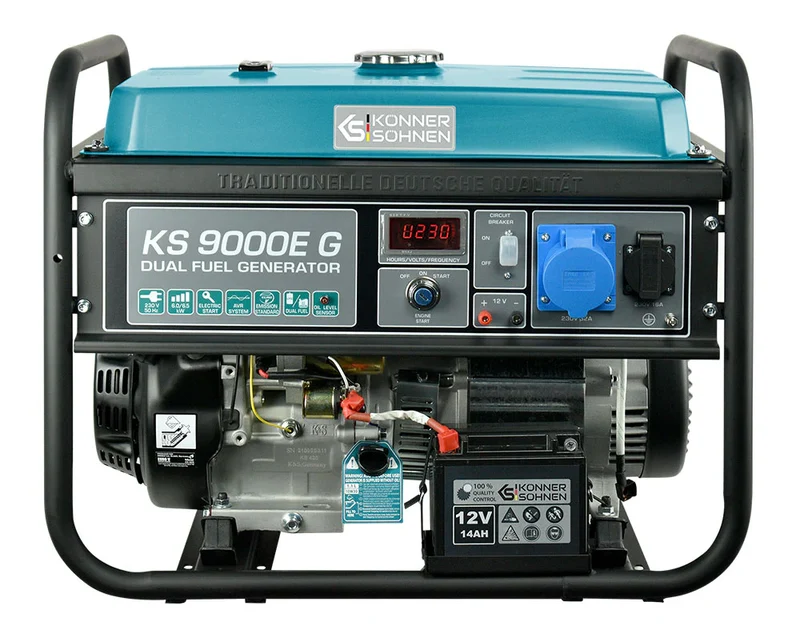 "Könner & Söhnen" LPG/Benzin-Generator KS 9000E G - 6kW Nennleistung - Benzin- (Gas-) Motor - 230V