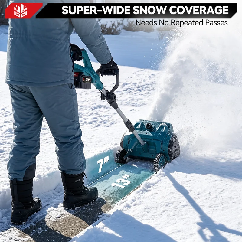 ONEVAN 12" Brushless Cordless Snow Shovel Foldable with Wheels | For Makita 18V Battery