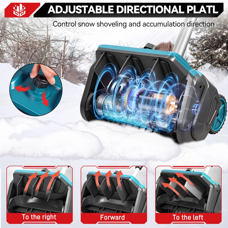 ONEVAN 12" Brushless Cordless Snow Shovel Foldable with Wheels | For Makita 18V Battery