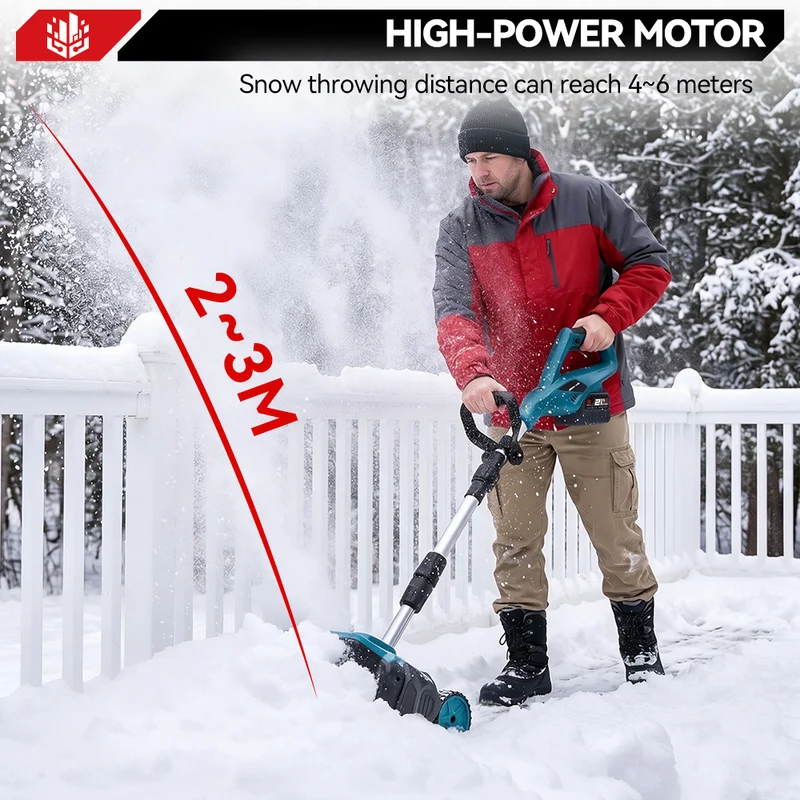 ONEVAN 12" Brushless Cordless Snow Shovel Foldable with Wheels | For Makita 18V Battery