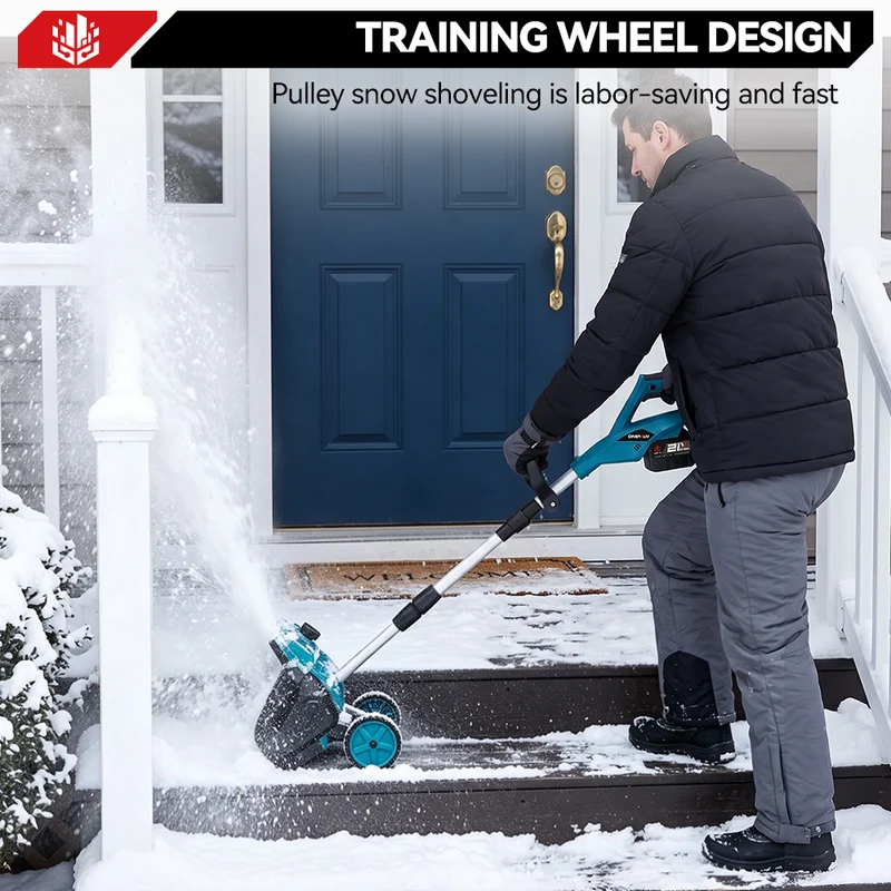 ONEVAN 12" Brushless Cordless Snow Shovel Foldable with Wheels | For Makita 18V Battery