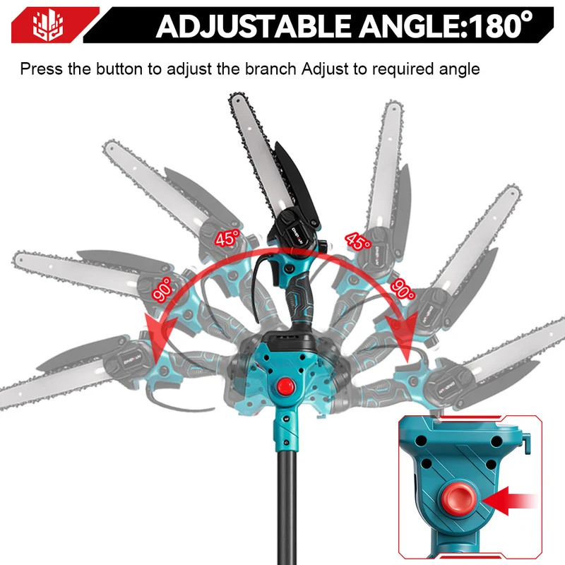 ONEVAN 8" Chainsaw & 25mm Pruner with 2m Telescoping Pole Brushless Cordless Combo Kit