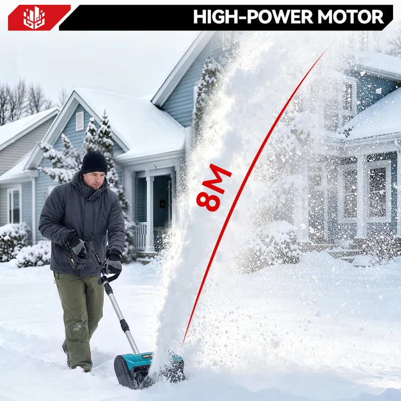 ONEVAN 12" Cordless Foldable Snow Thrower – Handheld Brushless Shovel | For Makita 18V Battery