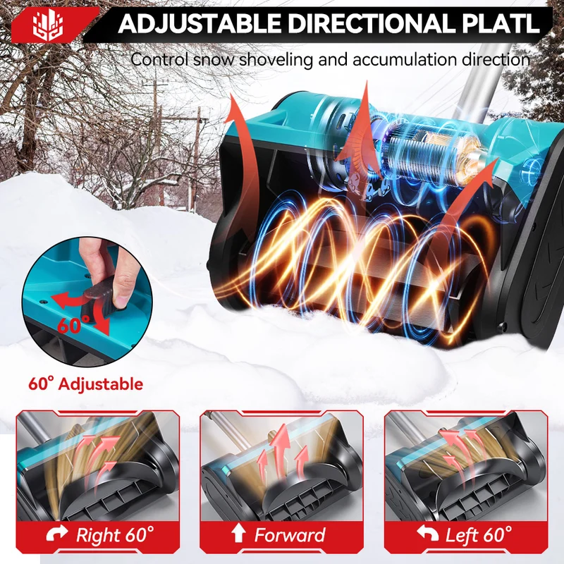ONEVAN 12" Cordless Foldable Snow Thrower – Handheld Brushless Shovel | For Makita 18V Battery