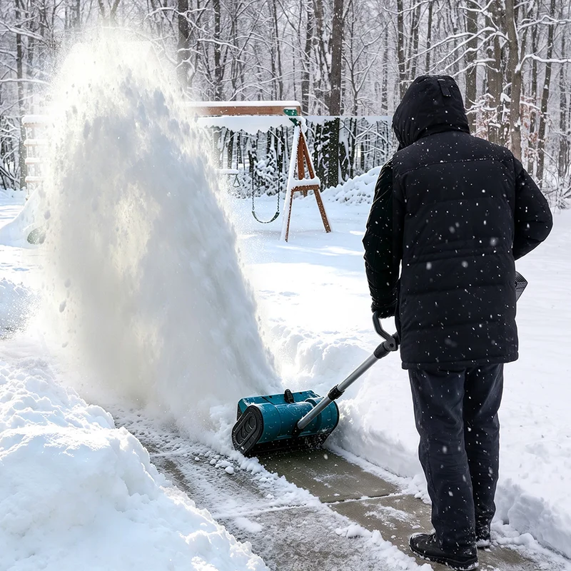 ONEVAN 12" Cordless Foldable Snow Thrower – Handheld Brushless Shovel | For Makita 18V Battery