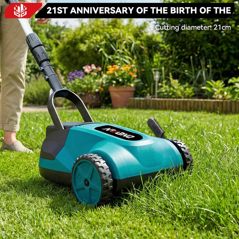 ONEVAN 21cm Brushless Walk-Behind Lawn Mower | 3-Height Adjustment | For Makita 18V Battery