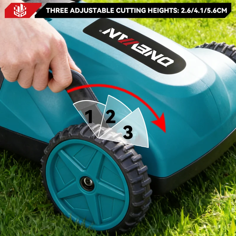 ONEVAN 21cm Brushless Walk-Behind Lawn Mower | 3-Height Adjustment | For Makita 18V Battery