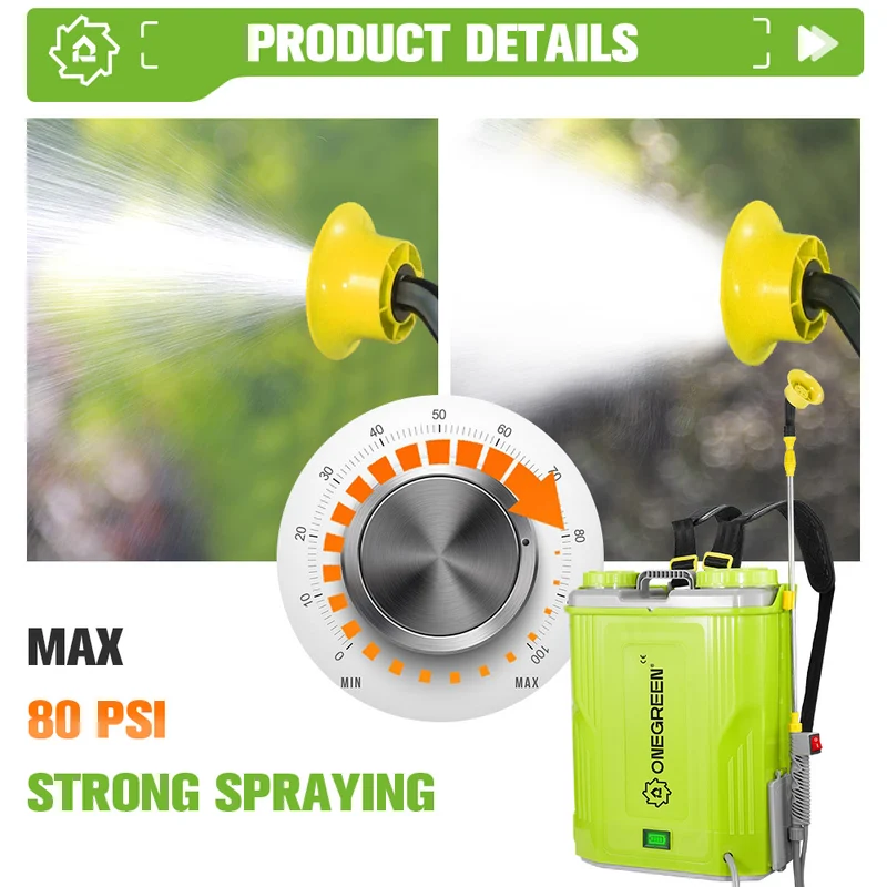ONEVAN 20L Cordless Backpack Sprayer | For Makita 18V Battery