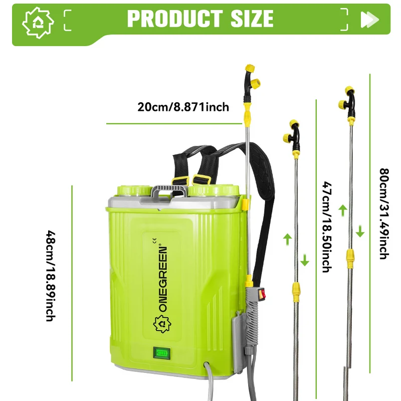 ONEVAN 20L Cordless Backpack Sprayer | For Makita 18V Battery