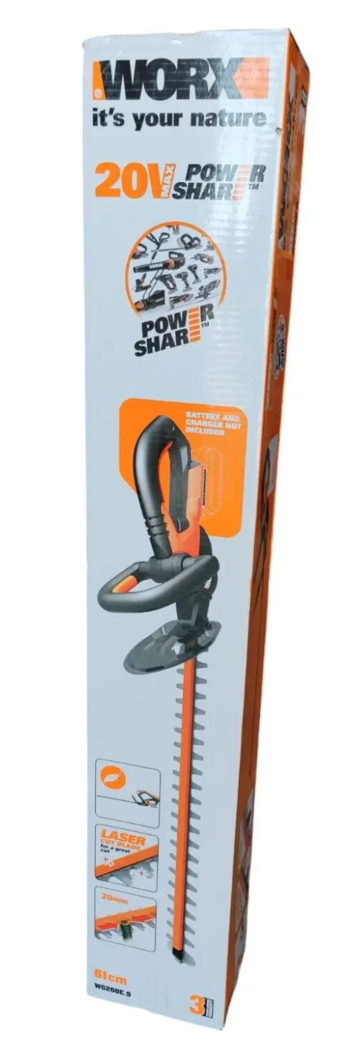 Worx 20V MAX Akku Heckenschere WG260WE.9 ohne Akku 61 cm Schnittlänge
