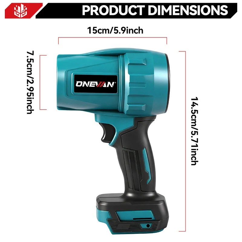 ONEVAN Turbocharged Brushless Blower High-Performance Wind Machine | For Makita 18V Battery