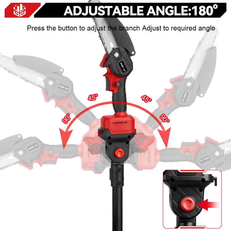 ONEVAN 6" Chainsaw & 25mm Pruner with 2m Telescoping Pole Brushless Cordless Combo Kit