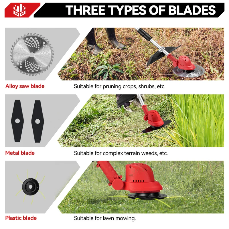 ONEVAN 20V Cordless Brushless Grass Trimmer & Foldable Lawn Mower | For Makita 18V Battery