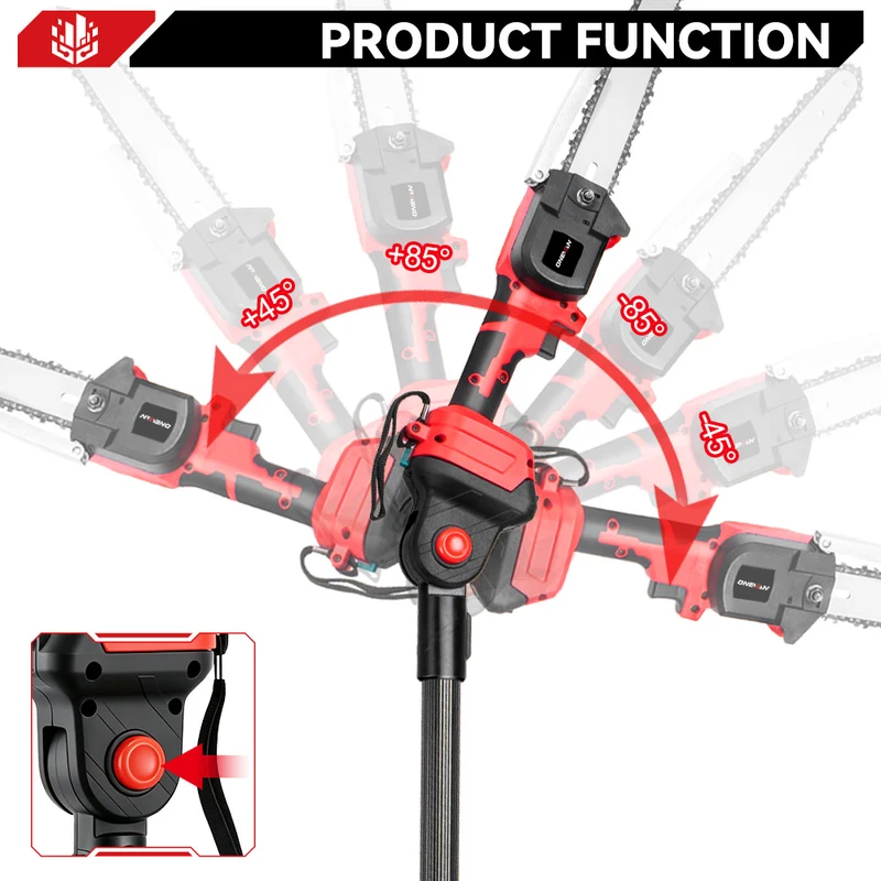 ONEVAN 8" Telescoping Pole(1.3-2.25m) Brushless Cordless Chainsaw