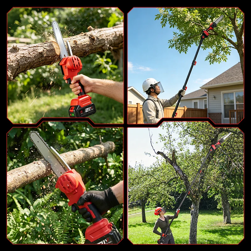 ONEVAN 8" Telescoping Pole(1.3-2.25m) Brushless Cordless Chainsaw