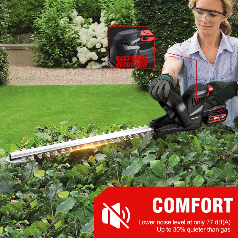 ONEVAN 510mm Cordless Brushless Hedge Trimmer | For Makita 18V Battery
