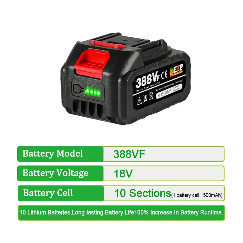 ONEVAN 18V Rechargeable Replacement Battery 128VF/388VF