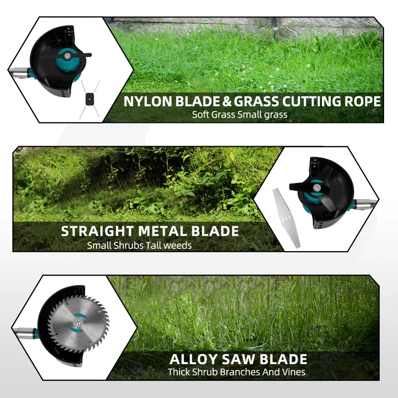 ONEVAN 300W Cordless Lawn Mower Brushed String Trimmer Foldable Brushcutter | For Makita 18V Battery