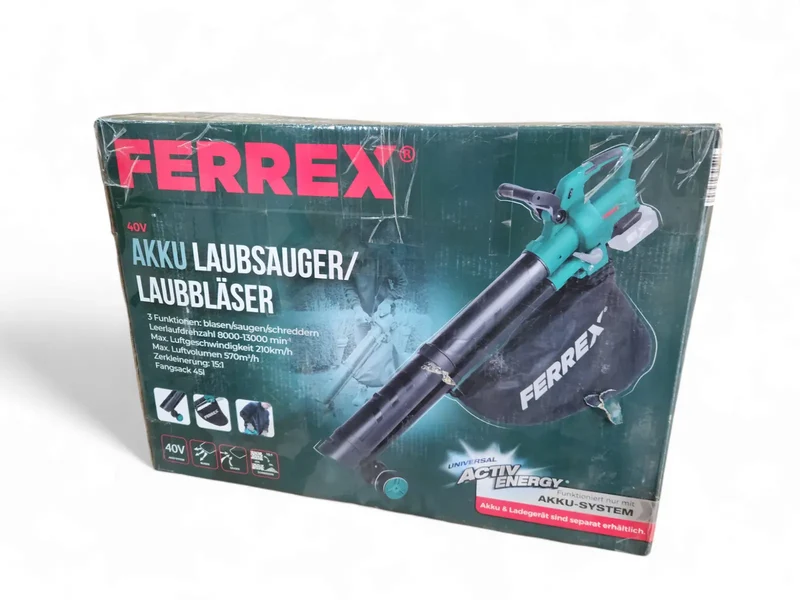 40V Akku Laubsauger Laubbläser FERREX® mit Fangsack, ohne Akku und Ladergerät