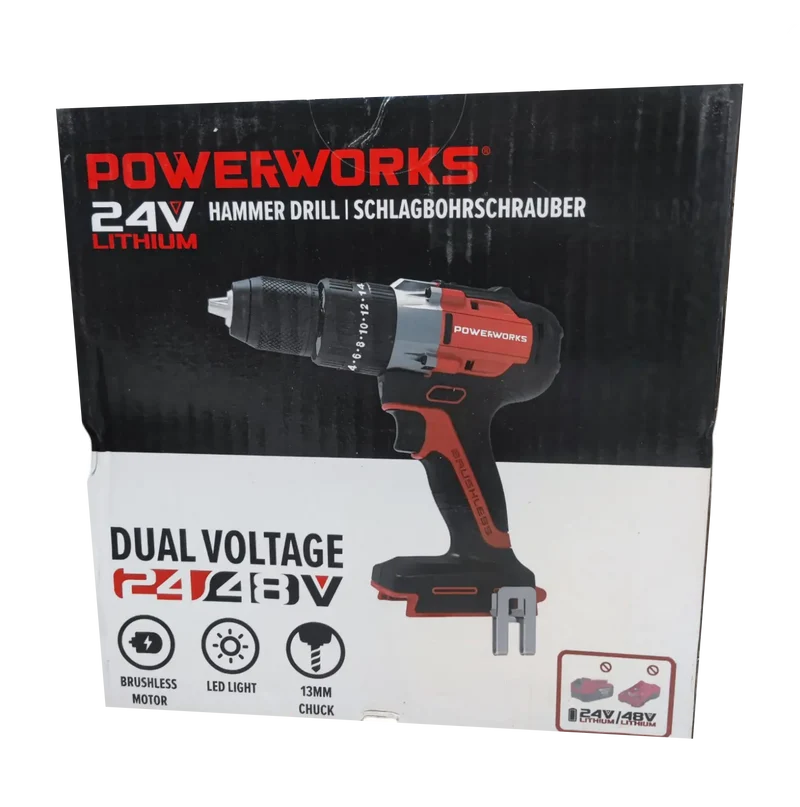 Powerworks Akkuschrauber PD24DD60 ohne Akku und Ladegerät