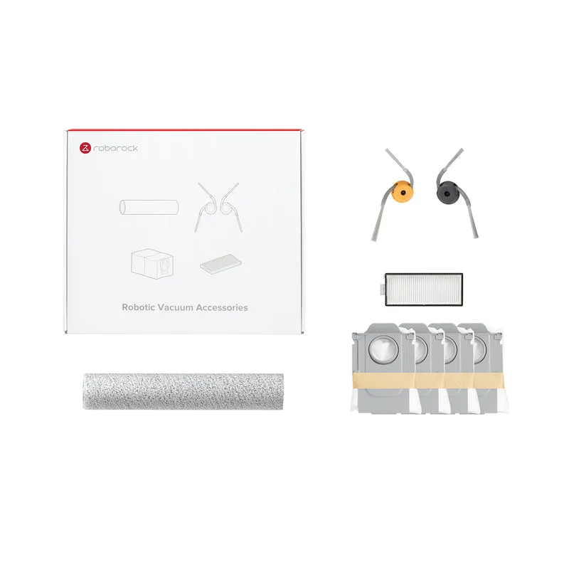 Roborock Qrevo Curv 2 Flow Zubehör-Set – 4 Staubbeutel, 1 Filter, 1 Bürstenrolle & 2 Seitenbürsten