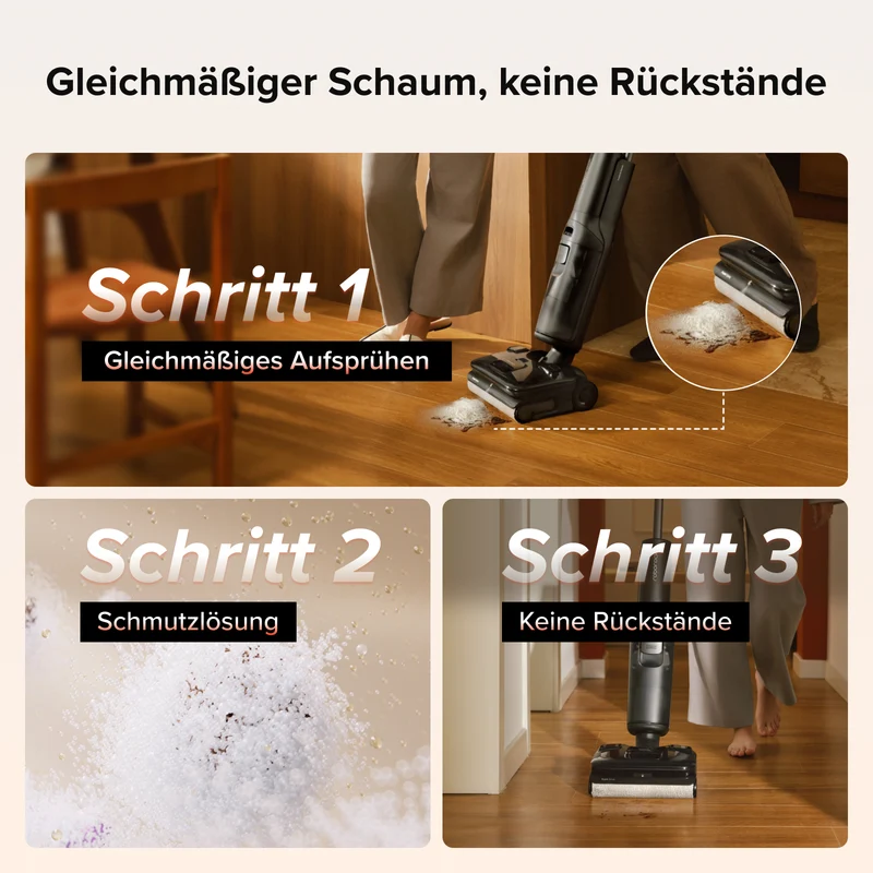 480ml Boden-Schaum-Reinigungslösung – Kompatibel mit dem Roborock F25 ACE Pro Nass-Trocken-Staubsauger, Formel mit geringem Rückstand