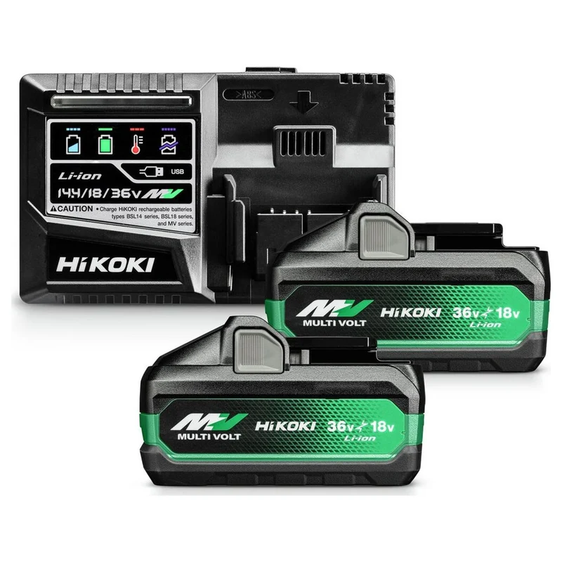 BoosterPack HiKOKI UC18YSL3WJZ 2 MULTI VOLT Batterien BSL36B18X 36V/18V 8Ah/4Ah + Ladegerät