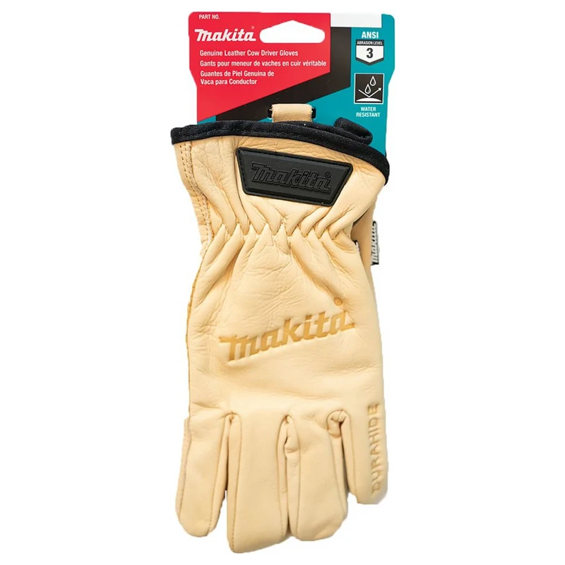 Arbeitshandschuhe Makita P-84632 Fahrerleder aus Rindsleder, Größe L
