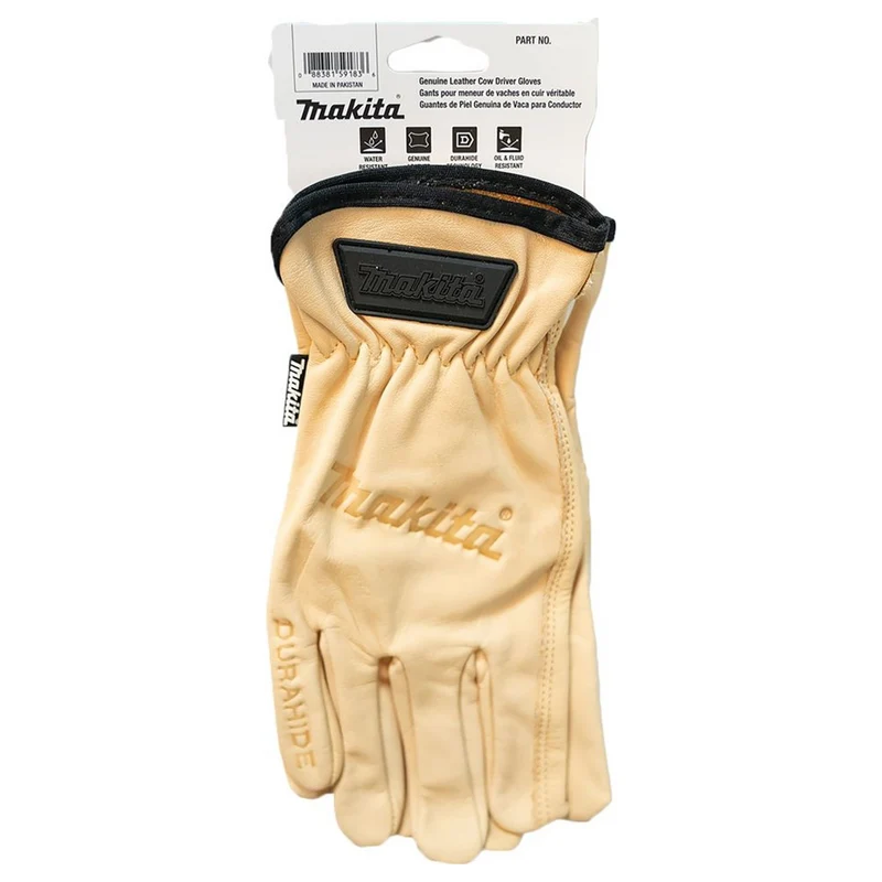 Arbeitshandschuhe Makita P-84632 Fahrerleder aus Rindsleder, Größe L