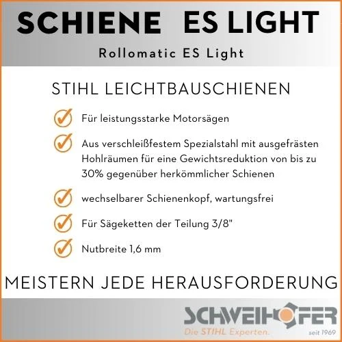 STIHL Führungsschiene 3/8", 1.6 mm, Rollomatic ES Light