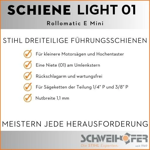 STIHL Führungsschiene, 3/8" P, 1.1 mm, Rollomatic E Mini