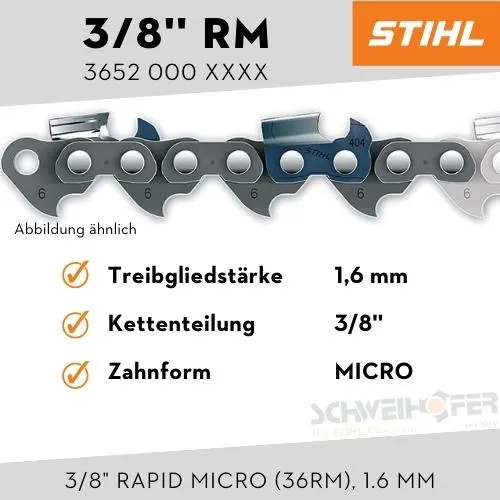 STIHL Sägekette 3/8" Rapid Micro (36RM), 1.6 mm